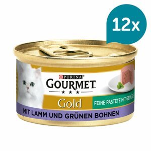 Gourmet Gold jemná paštika s jehněčím masem a zelenými fazolkami 12 × 85 g