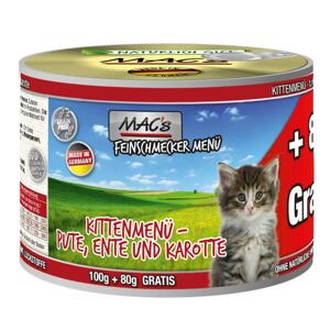 MAC's Cat Feinschmecker Menü Kitten krůta, kachna a mrkev 6 × 180 g