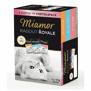 Miamor Ragout Royale Adult s krůtím, lososem a telecím v želé, multibox 12 × 100 g