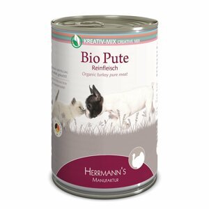 Herrmanns doplňkové bio krmivo pro psy a kočky se 100% obsahem krůtího masa 12 × 400 g