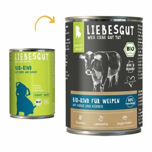 Liebesgut Biokost Junior Hund s hovězím masem, jáhlami a dýní 6 × 400 g