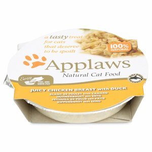 Applaws Cat šťavnatá kuřecí prsa s kachním masem 10 × 60 g