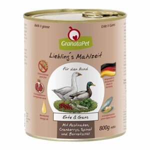 GranataPet Liebling‘s Mahlzeit s kachnou a husou 6 × 800 g