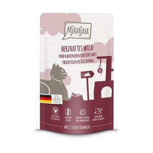 MjAMjAM Quetschie výživná zvěřina & králičí maso na šťavnatých borůvkách 12 × 125 g