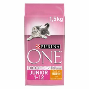 PURINA ONE BIFENSIS® Junior, bohaté na KUŘE a celozrnné obiloviny 3 × 1,5 kg