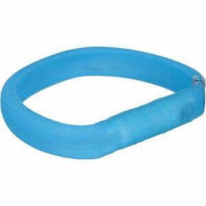 Trixie USB Flash svítící obojek, modrý 35 cm / 18 mm