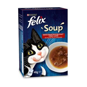 FELIX Soup výběr z venkova s hovězím, kuřecím a jehněčím masem 6 × 48 g