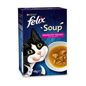 FELIX Soup různé druhy hovězí maso, kuřecí maso a tuňák 6 × 48 g
