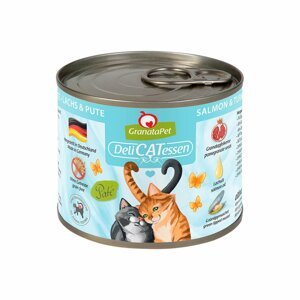 GranataPet pro kočky – Delicatessen konzerva s lososem a krůtou 12× 200 g