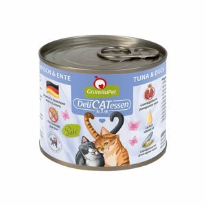 GranataPet pro kočky – Delicatessen konzerva tuňák a kachna 12× 200 g