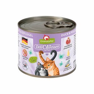 GranataPet pro kočky – Delicatessen konzerva kachna a drůbež 12× 200 g