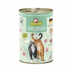 GranataPet pro kočky – Delicatessen zvěřina a tuňák v konzervě 12 × 400 g