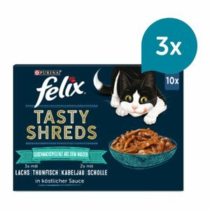 FELIX Tasty Shreds výběr z vody 30 × 80 g