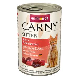 Animonda Carny Kitten s hovězím masem a krůtí srdeční svalovinou 24x400g