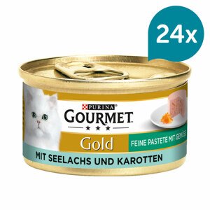 Gourmet Gold jemná paštika s treskou tmavou a mrkví 24 × 85 g