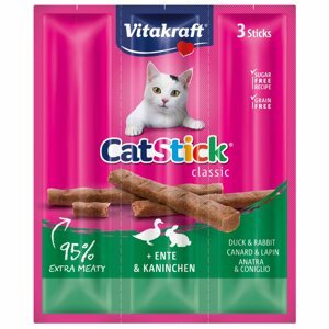 Vitakraft Cat-Stick mini kachna a králík 5× 3 ks