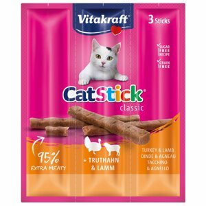Vitakraft Cat tyčinka mini krocan a jehněčí 5× 3 ks