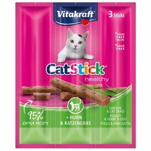 Vitakraft Cat tyčinka mini kuřecí maso, inulin a kočičí tráva 5× 3 ks