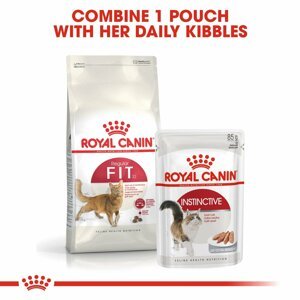 ROYAL CANIN FIT granule 10 kg + INSTINCTIVE kapsička 48× 85 g