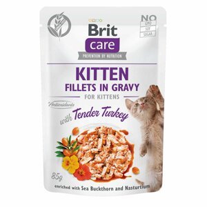 Brit Care Cat filety pro koťata v jemné omáčce s krocanem 24 × 85 g
