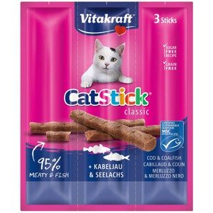 Vitakraft Cat Stick® treska obecná a treska tmavá MSC 5× 3 ks