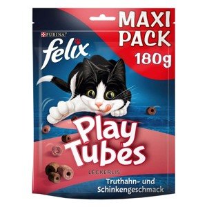 FELIX Play Tubes krůtí maso a šunka, pamlsky pro kočky 180g 3+1 gratis