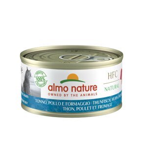 Almo Nature HFC tuňák, kuřecí maso a sýr 6× 70 g