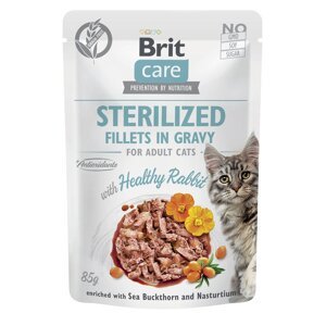 Brit Care Cat Fillets in Gravy with Rabbit Sterilized 24 × 85 g