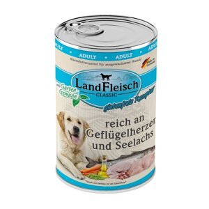 LandFleisch Dog Classic drůbeží srdce a treska tmavá 6 × 400 g