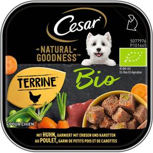 Cesar Natural Goodness Bio s kuřecím masem, hráškem a mrkví 16 × 100 g