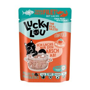 Lucky Lou Extra Food tuňák & losos ve vývaru 12x70 g