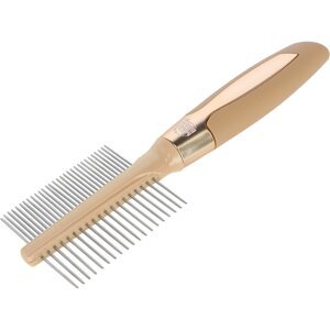 MagicBrush Hřeben na srst Jemný/Hrubý Zlatý
