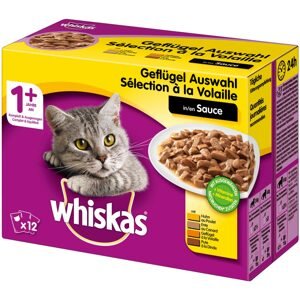 Whiskas Adult 1+ výběr drůbežího v omáčce 12 × 100 g