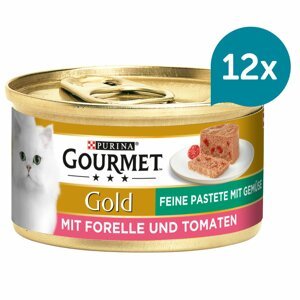 Gourmet Gold Jemná paštika pstruh s rajčaty 38 + 10 zdarma (48 × 85 g)