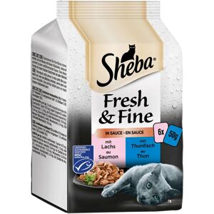 Sheba Fresh & Fine v omáčce s lososem a tuňákem 6× 50 g