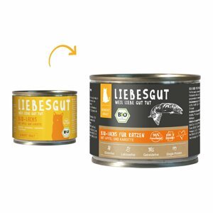 Liebesgut Biokost Adult pro kočky, losos s jablky a mrkví 12 × 200 g