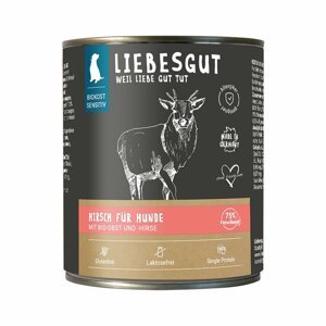 Liebesgut jelení maso s ovocem a jáhlami v bio kvalitě 800g