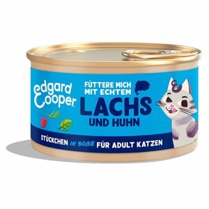 Edgard & Cooper lahodné kousky v omáčce, losos a kuřecí maso 18 × 85 g