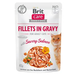 Brit Care Cat filety v omáčce s lososem 6 × 85 g