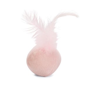 Beeztees Kitten plyšový míček s peřím Pink